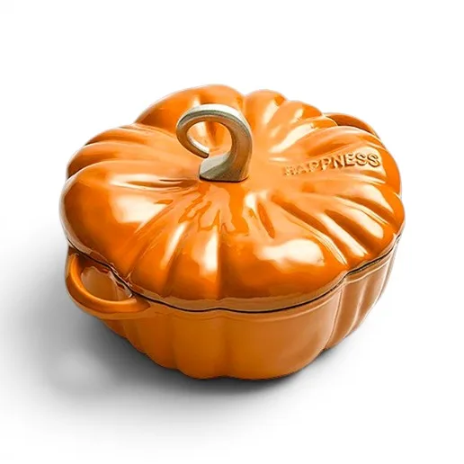 Pumpkin Enameled Cast Iron Pot