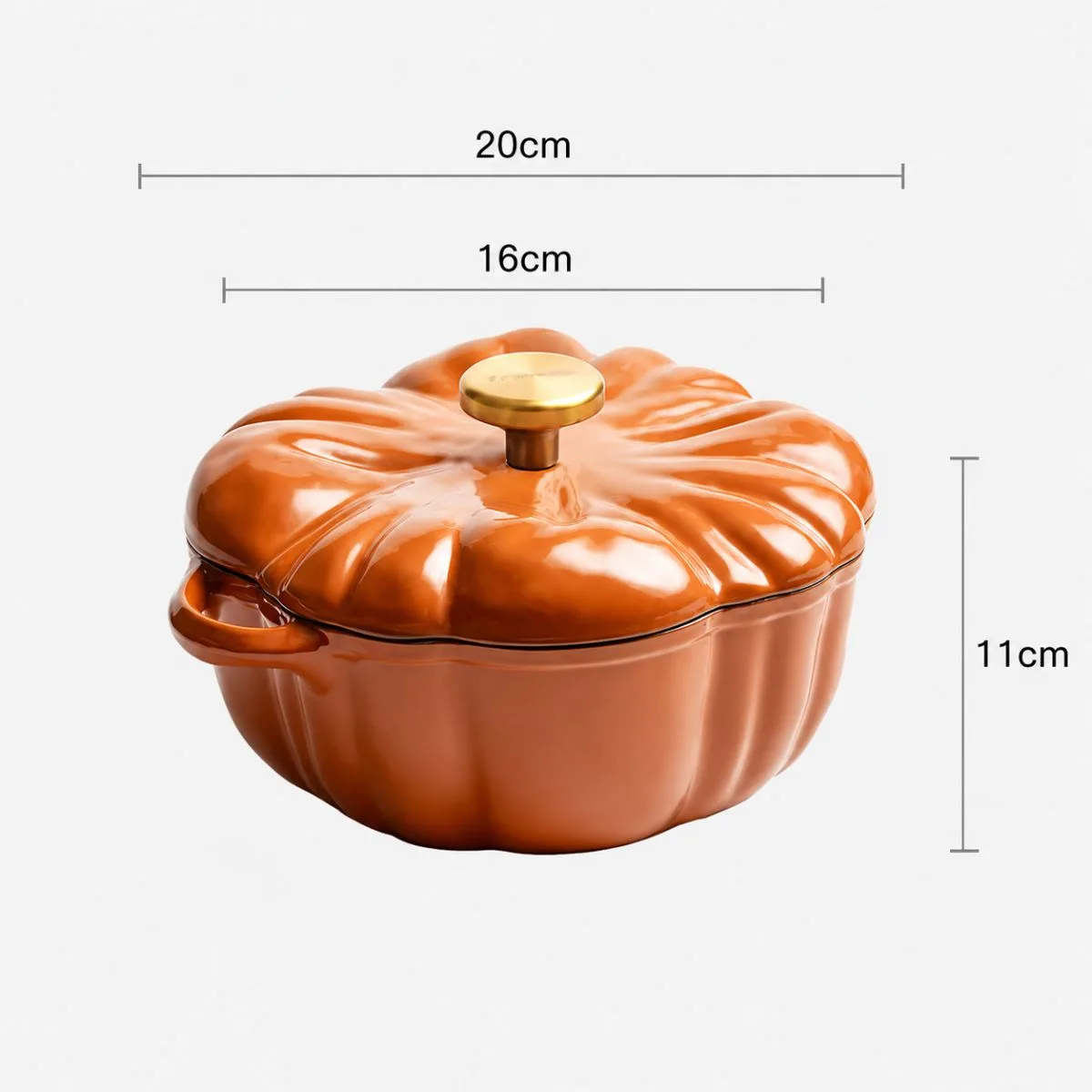 Gold Knob, Orange Exterior / White Interior, 16 cm