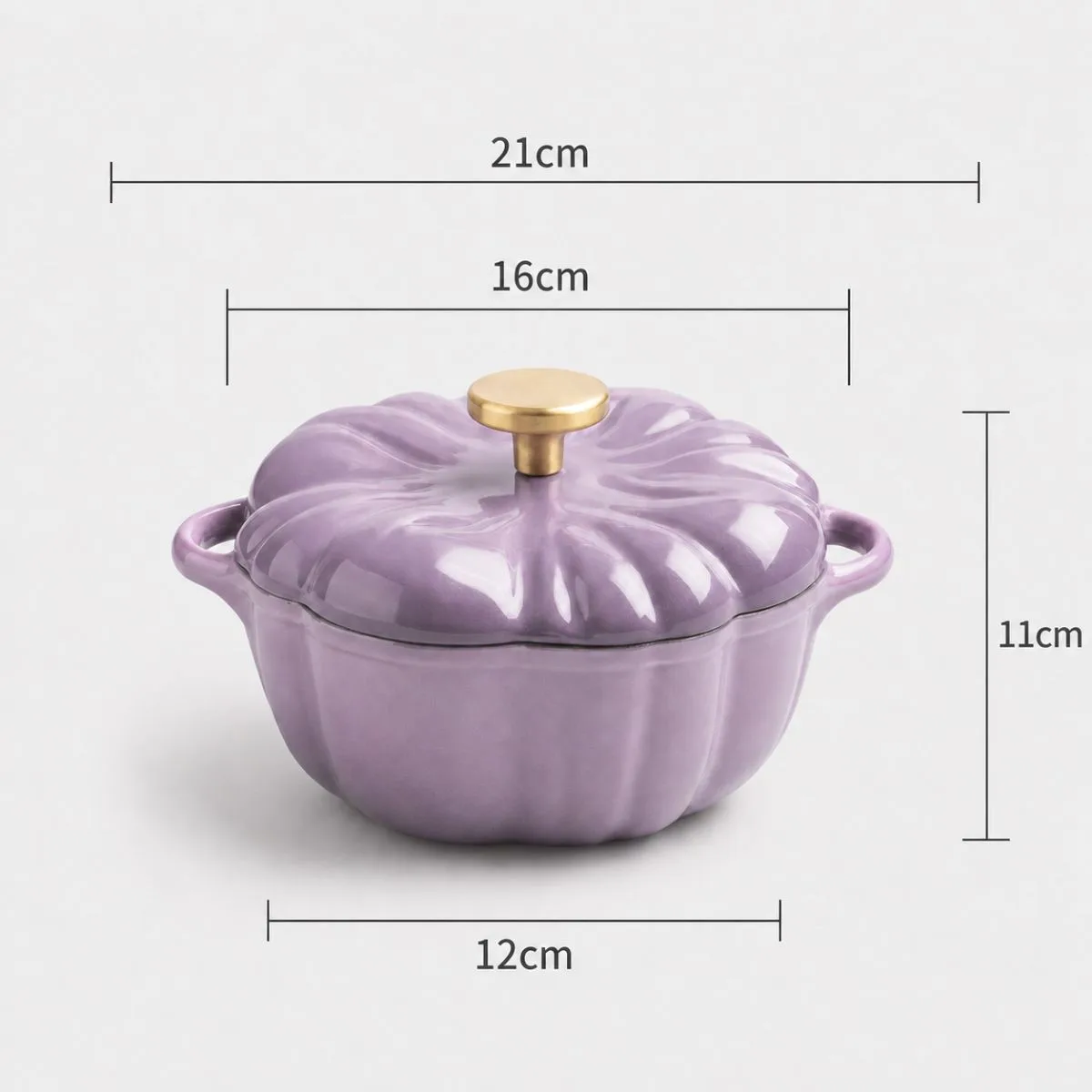 Gold Knob, Purple Exterior / White Interior, 16 cm