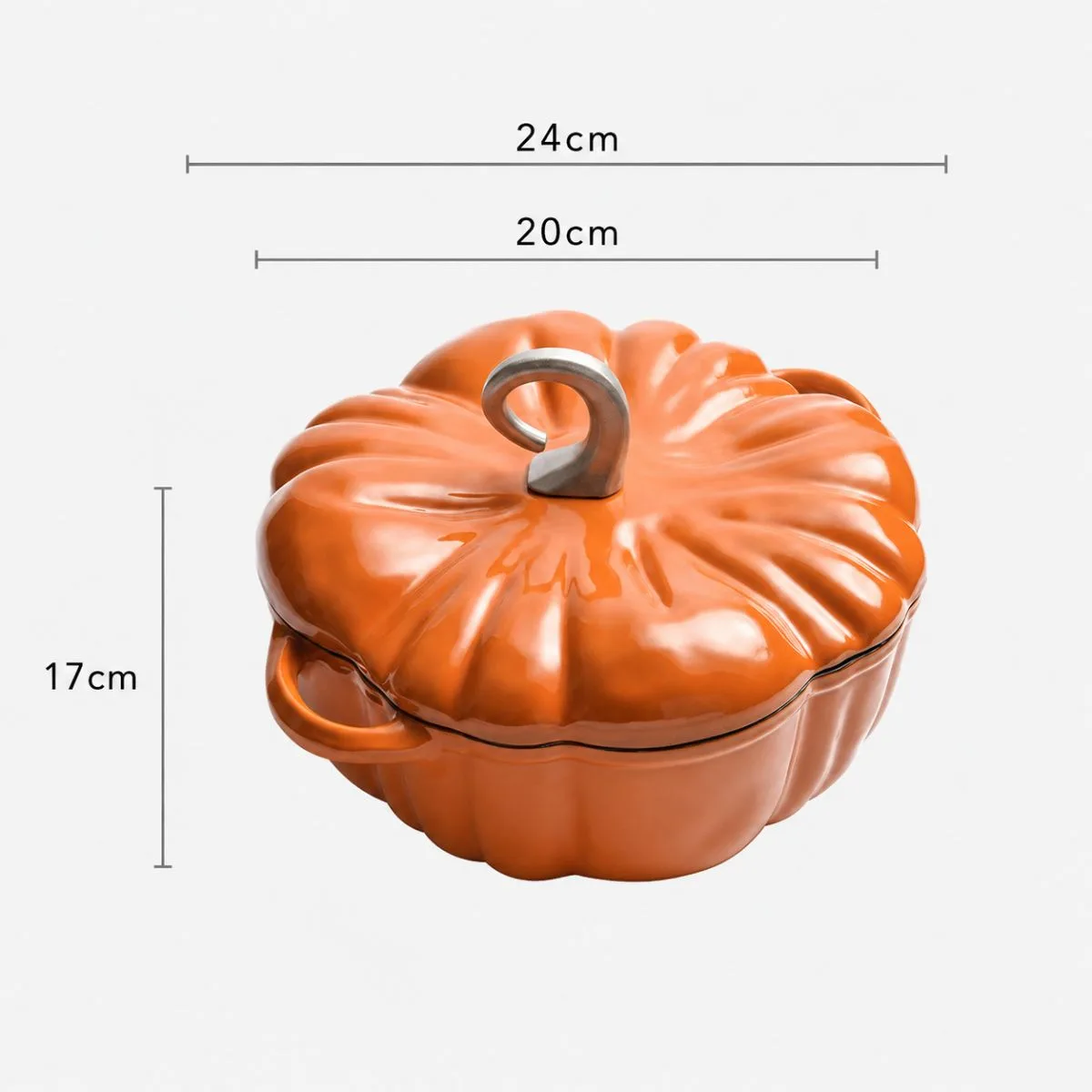 Horn Knob, Orange Exterior / White Interior, 20 cm