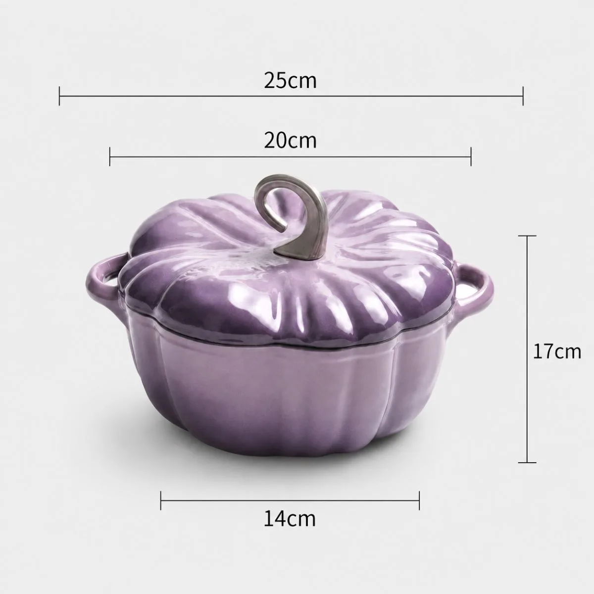 Horn Knob, Purple Exterior / White Interior, 20 cm